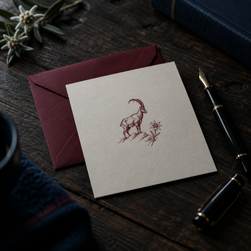 Fan: handsignierte Dankeskarte mit Steinbock-Motiv